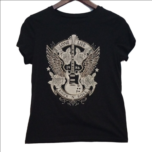 Wound Up Black Tee with White Logo Medium Women’s Casual Graphic T-Shirt - Picture 1 of 4